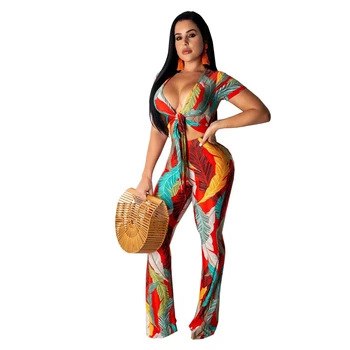 Beach Sexy Two Piece Set Top and Pants Summer Women Club Outfit Leaf Print Long Pants Set 2 Piece Outfits for Women Sets Clothes
Beach Sexy Two Piece Set Top and Pants Summer Women Club Outfit Leaf Print Long Pants Set 2 Piece Outfits for Women Sets Clothes