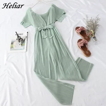 HELIAR Women Jumpsuits Lady Solid High Waist Jumpsuits With Sashes Elegant Rompers Ruffled Elegant 2019 Casual Wide Leg Rompers
HELIAR Women Jumpsuits Lady Solid High Waist Jumpsuits With Sashes Elegant Rompers Ruffled Elegant 2019 Casual Wide Leg Rompers