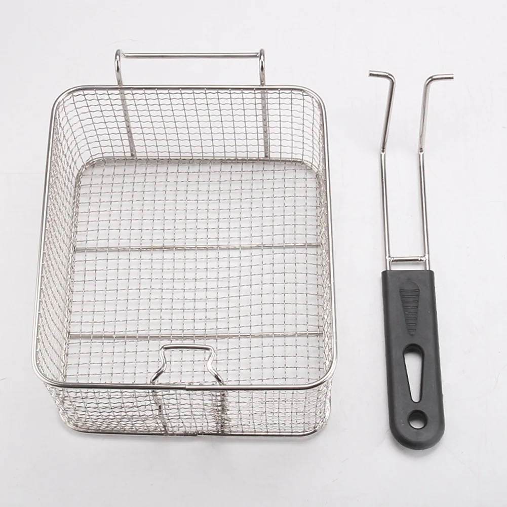 Fryer Square Stainless Steel Fry Basket Detachable Serving Kitchen Tool Plastic Handle Food Hanging Strainer
Fryer Square Stainless Steel Fry Basket Detachable Serving Kitchen Tool Plastic Handle Food Hanging Strainer