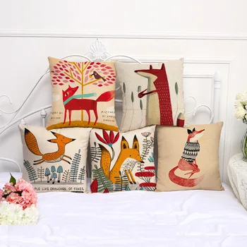 Decorative Pillow Case Animal Cartoon Happy Fox Pillowcase 17.5 Inches Cotton Linen Chair Seat Throw Pillow Cover A1104
Decorative Pillow Case Animal Cartoon Happy Fox Pillowcase 17.5 Inches Cotton Linen Chair Seat Throw Pillow Cover A1104