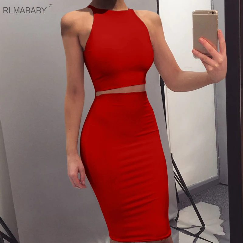 RLMABABY Sexy O Neck Sleeveless Bodycon Dress Slim Night Club 2 Piece Set Midi Dress Skinny Office Lady Red Women Dress Vestidos
RLMABABY Sexy O Neck Sleeveless Bodycon Dress Slim Night Club 2 Piece Set Midi Dress Skinny Office Lady Red Women Dress Vestidos