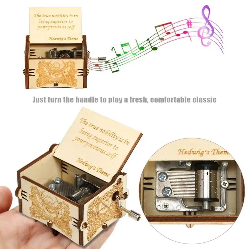 vintage wooden music box antique hand crank clockwork music box