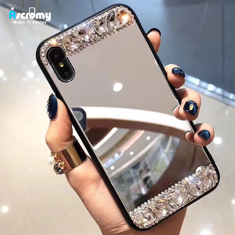 Ascromy Shining Diamond Mirror Case For iPhone X XR XS Max 8 7 6 6S Plus Cover Protection Tempered Glass Back Luxury Funda Coque
Ascromy Shining Diamond Mirror Case For iPhone X XR XS Max 8 7 6 6S Plus Cover Protection Tempered Glass Back Luxury Funda Coque
