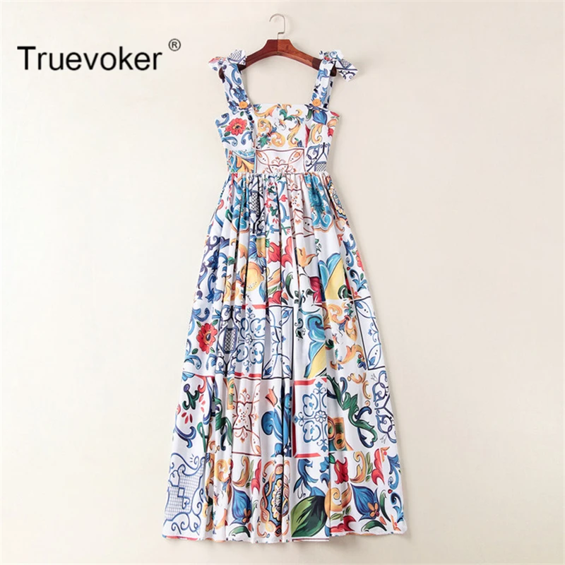 Truevoker Europe Designer Summer Dress Women's High Quality Multicolor Porcelain Printed Spaghetti Strap Maxi Holiday Vestido
Truevoker Europe Designer Summer Dress Women's High Quality Multicolor Porcelain Printed Spaghetti Strap Maxi Holiday Vestido