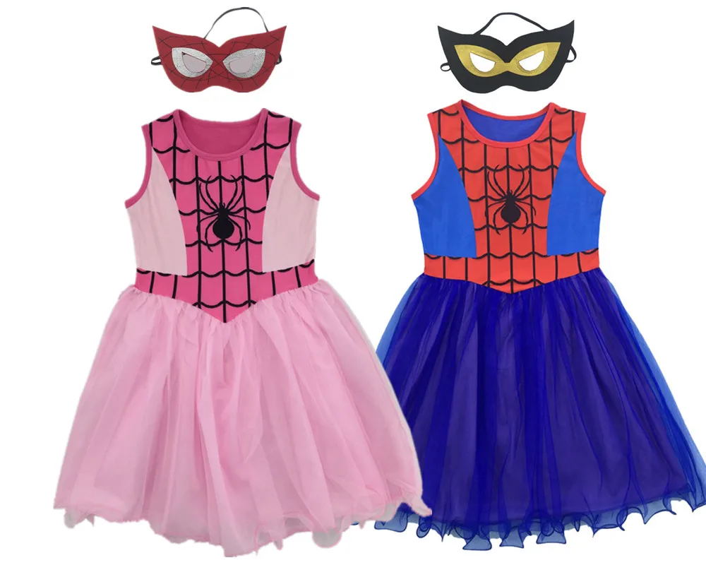 Baby Girl Dress Spider man Cosplay Costumes Children Dress Kid Clothing Princess Halloween Party Clothes Girls Dresses + Mask
Baby Girl Dress Spider man Cosplay Costumes Children Dress Kid Clothing Princess Halloween Party Clothes Girls Dresses + Mask