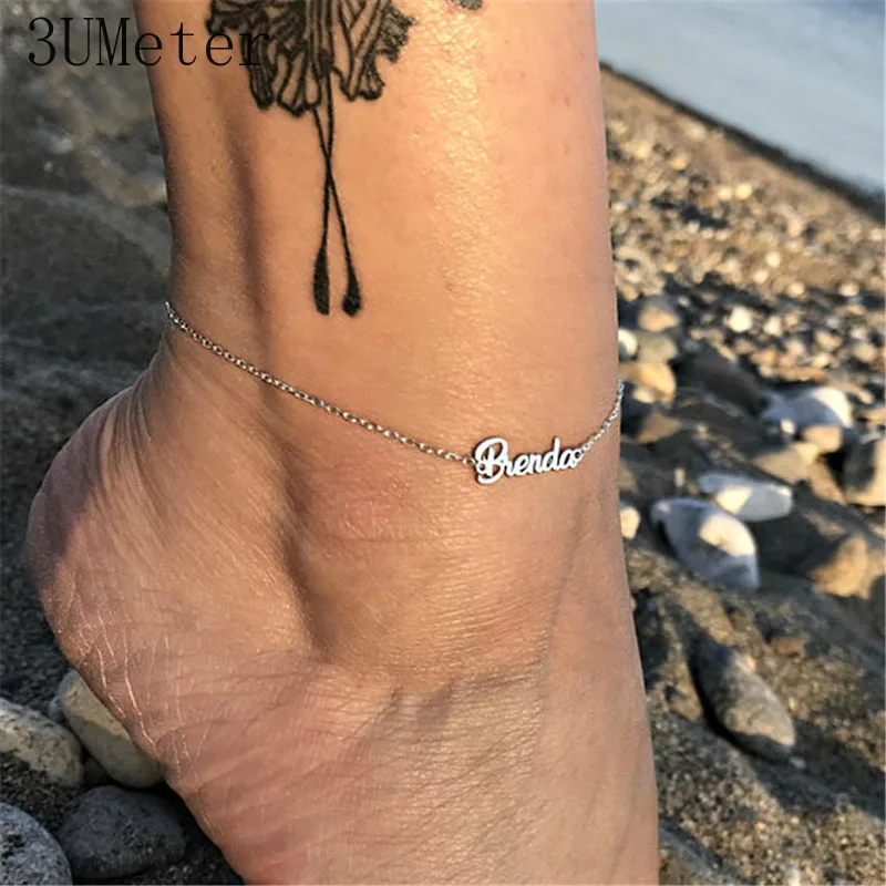 3UMeter 2019 New Stainless Steel Custom Name Anklet Personality Name Leg Chain Bohemian Ankle Bracelet Jewelry For Women Gift
3UMeter 2019 New Stainless Steel Custom Name Anklet Personality Name Leg Chain Bohemian Ankle Bracelet Jewelry For Women Gift