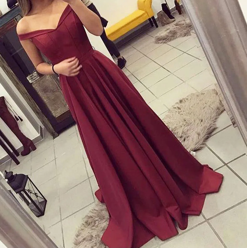Burgundy Off The Shoulder Prom Gowns V Neck Floor Length Prom Party Gowns 2018 Aline
Burgundy Off The Shoulder Prom Gowns V Neck Floor Length Prom Party Gowns 2018 Aline