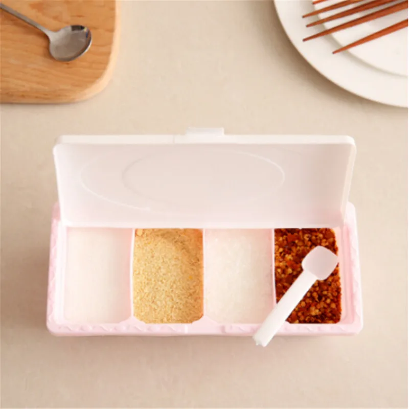 1pc Portable Kitchen Compartment Container Seasoning Box Condiments Storage Kitchen Seasoning Storage Box with Spoon 4 Spice Jar
1pc Portable Kitchen Compartment Container Seasoning Box Condiments Storage Kitchen Seasoning Storage Box with Spoon 4 Spice Jar