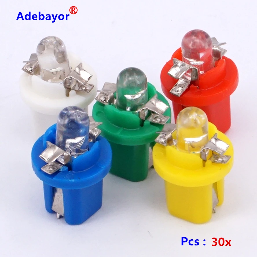 30 X T5 Instrument lamp B8.5 Car LED Indicator Light Dashboard Side Interior Bulb white red blue yellow green free shipping
30 X T5 Instrument lamp B8.5 Car LED Indicator Light Dashboard Side Interior Bulb white red blue yellow green free shipping
