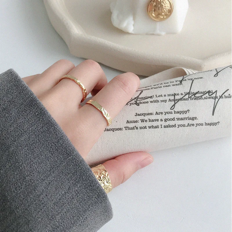 WTLTC Genuine 925 Sterling Sliver Textured Stack Rings Femme Modern Layered Ring Statement Hammered Thumb Rings Minimalist 2019
WTLTC Genuine 925 Sterling Sliver Textured Stack Rings Femme Modern Layered Ring Statement Hammered Thumb Rings Minimalist 2019
