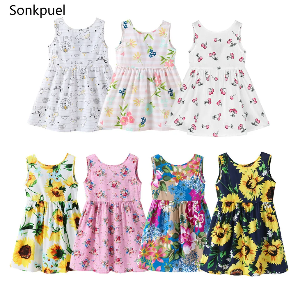 1-7 Years Baby Girls Sleeveless Flower Print Dresses Clothes Kids Summer Princess Dress Children Party Ball Pageant Dress Outfit
1-7 Years Baby Girls Sleeveless Flower Print Dresses Clothes Kids Summer Princess Dress Children Party Ball Pageant Dress Outfit