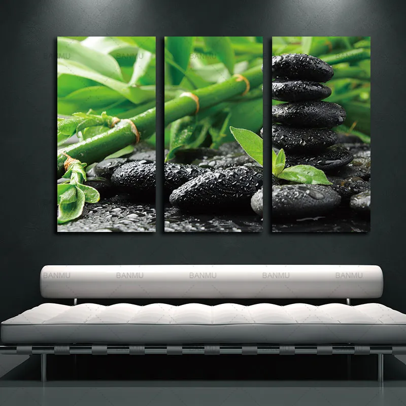 BANMU Canvas Print Paintings Wall art Home Decor 3 Panel Green Bamboo Black Stone Beautiful Nature Landscape no frame
BANMU Canvas Print Paintings Wall art Home Decor 3 Panel Green Bamboo Black Stone Beautiful Nature Landscape no frame