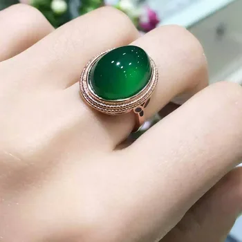 Fidelity Natural green chalcedony Ring s925 sterling silver generous fine Jewelry for women party Natural gemstone 
Fidelity Natural green chalcedony Ring s925 sterling silver generous fine Jewelry for women party Natural gemstone