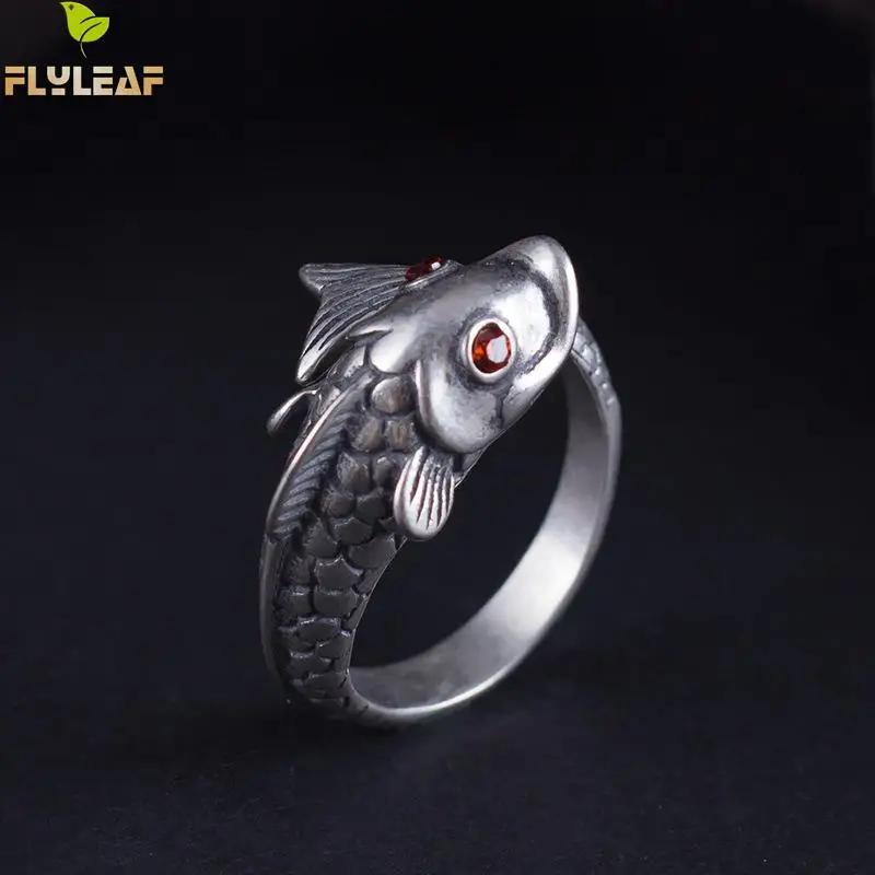 Flyleaf Chinese Style Retro Red Zircon Carp Open Rings For Women Handmade 925 Sterling Silver Vintage Jewelry
Flyleaf Chinese Style Retro Red Zircon Carp Open Rings For Women Handmade 925 Sterling Silver Vintage Jewelry