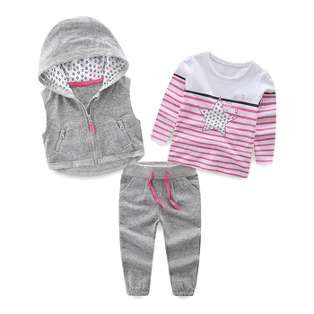 Mudkingdom Girls 3 Pieces Outfit Striped Star Print Pullover Zipper Hooded Vest Drawstring Pants Autumn School Children Clothing
Mudkingdom Girls 3 Pieces Outfit Striped Star Print Pullover Zipper Hooded Vest Drawstring Pants Autumn School Children Clothing