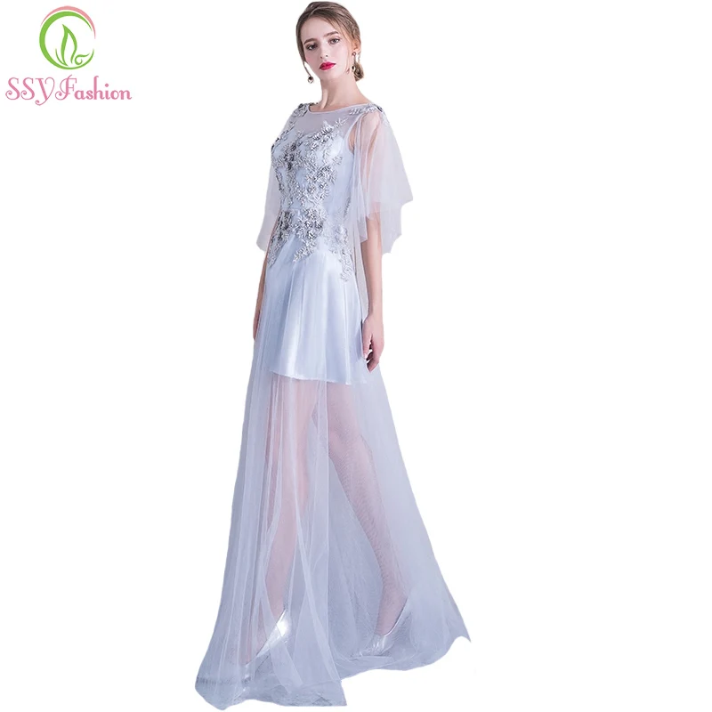 Clearance Evening Dress The Banquet Elegant Grey Tulle Lace Appliques Long Party Formal Gown Made Robe De Soiree
Clearance Evening Dress The Banquet Elegant Grey Tulle Lace Appliques Long Party Formal Gown Made Robe De Soiree