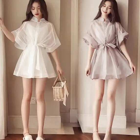 2019 Summer New Waist Fashion Shirt Dress Woman Lace Mesh Thin Gauze Jacket Loose Casual Women Vestido DW126
2019 Summer New Waist Fashion Shirt Dress Woman Lace Mesh Thin Gauze Jacket Loose Casual Women Vestido DW126