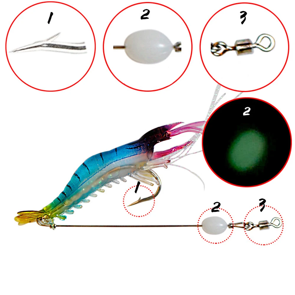 5colors 9.5cm- 6g Shrimp Soft LureFishing Artificial Bait Soft Fishing Lure Luminous Hook Bead Anzois Para Pesca Sabiki Rigs
5colors 9.5cm- 6g Shrimp Soft LureFishing Artificial Bait Soft Fishing Lure Luminous Hook Bead Anzois Para Pesca Sabiki Rigs