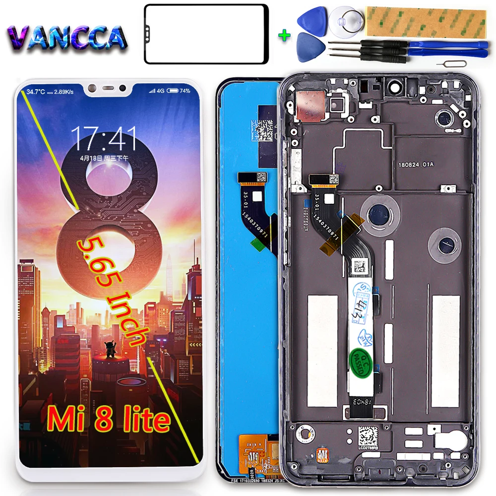 Vancca 6.26 inch LCD Display For Xiaomi MI8 MI 8 Lite 1080*2280 Touch Screen Digitizer Assembly For Xiaomi MI 8X Frame with Tool
Vancca 6.26 inch LCD Display For Xiaomi MI8 MI 8 Lite 1080*2280 Touch Screen Digitizer Assembly For Xiaomi MI 8X Frame with Tool