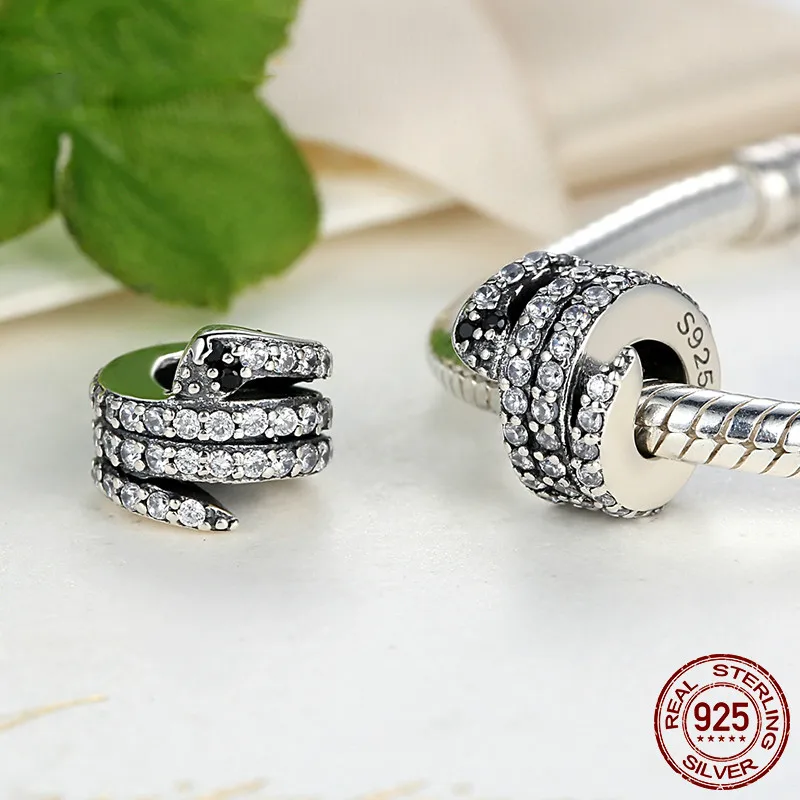 European 925 Sterling Silver Sparkling Snake Charm Fit Original Pandora Bracelet Pendant For Women Authentic Jewelry Gift
European 925 Sterling Silver Sparkling Snake Charm Fit Original Pandora Bracelet Pendant For Women Authentic Jewelry Gift