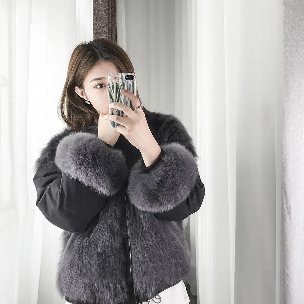 Arlenesain custom grey fox fur coat 550 |