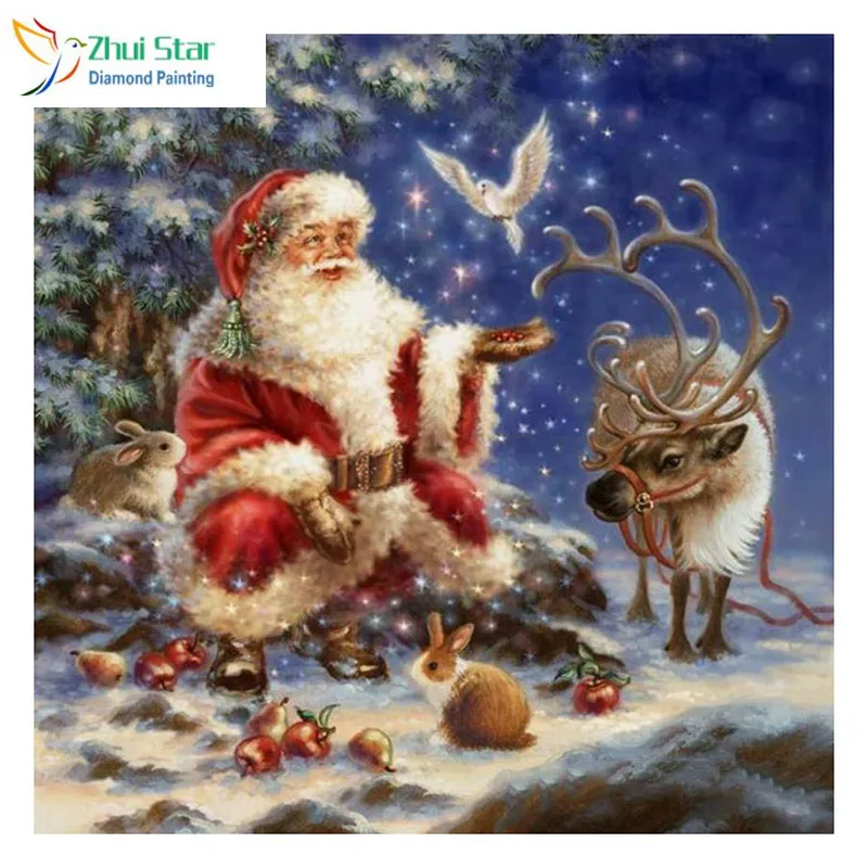 Zhui Star 5D DIY Full Square drill Diamond Painting Cross Stitch Santa Claus & deer & rabbit Embroidery Rhinestones Mosaic decor
Zhui Star 5D DIY Full Square drill Diamond Painting Cross Stitch Santa Claus & deer & rabbit Embroidery Rhinestones Mosaic decor