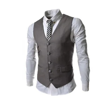 new men's fashion suit vest side zipper pocket decorated slim business casual men vest for classic 8709
new men's fashion suit vest side zipper pocket decorated slim business casual men vest for classic 8709