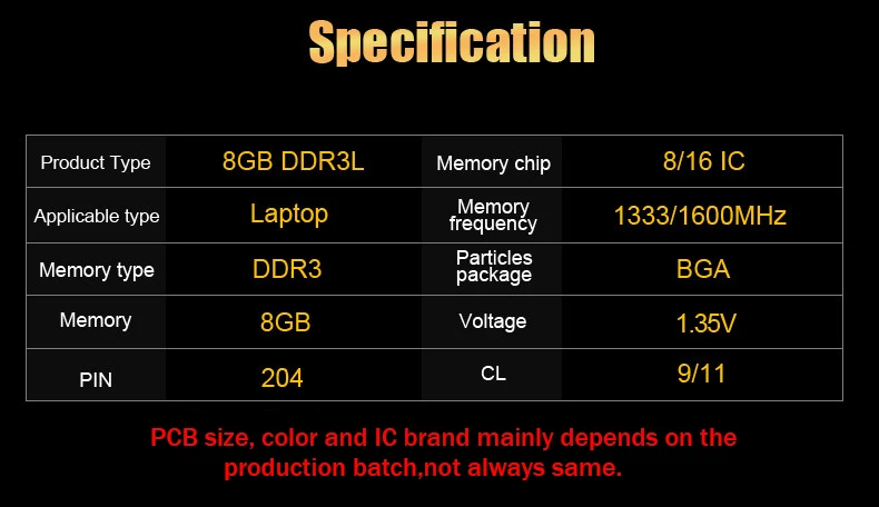 DDR3L 8G 1333 1600