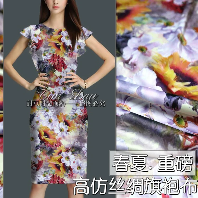150cm heavy stretch printed fabric high imitation silk flower print Hanfu dress chinese fabric material wholesale cloth
150cm heavy stretch printed fabric high imitation silk flower print Hanfu dress chinese fabric material wholesale cloth