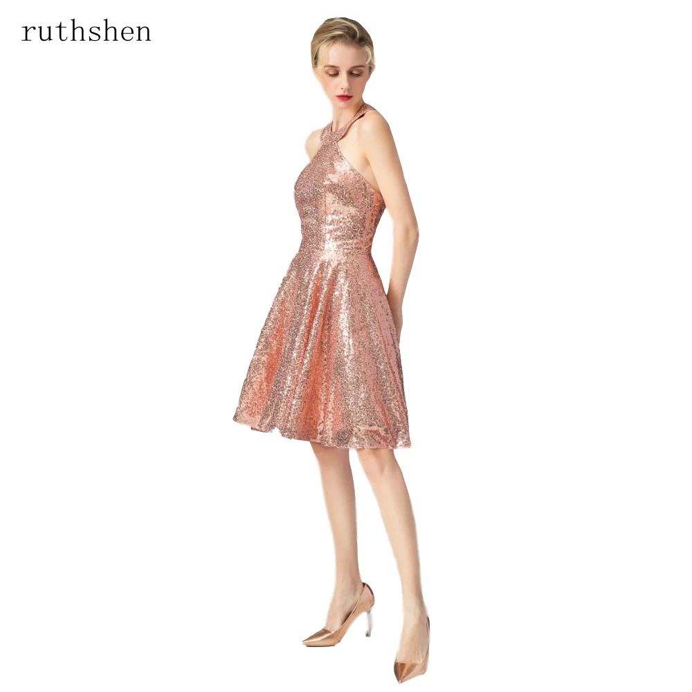 ruthshen Sequin Dresses 2019 formal Rose Gold Rose Pink Short Cocktail Dresses Halter Backless Sexy Midi Dress Women Vestidos
ruthshen Sequin Dresses 2019 formal Rose Gold Rose Pink Short Cocktail Dresses Halter Backless Sexy Midi Dress Women Vestidos