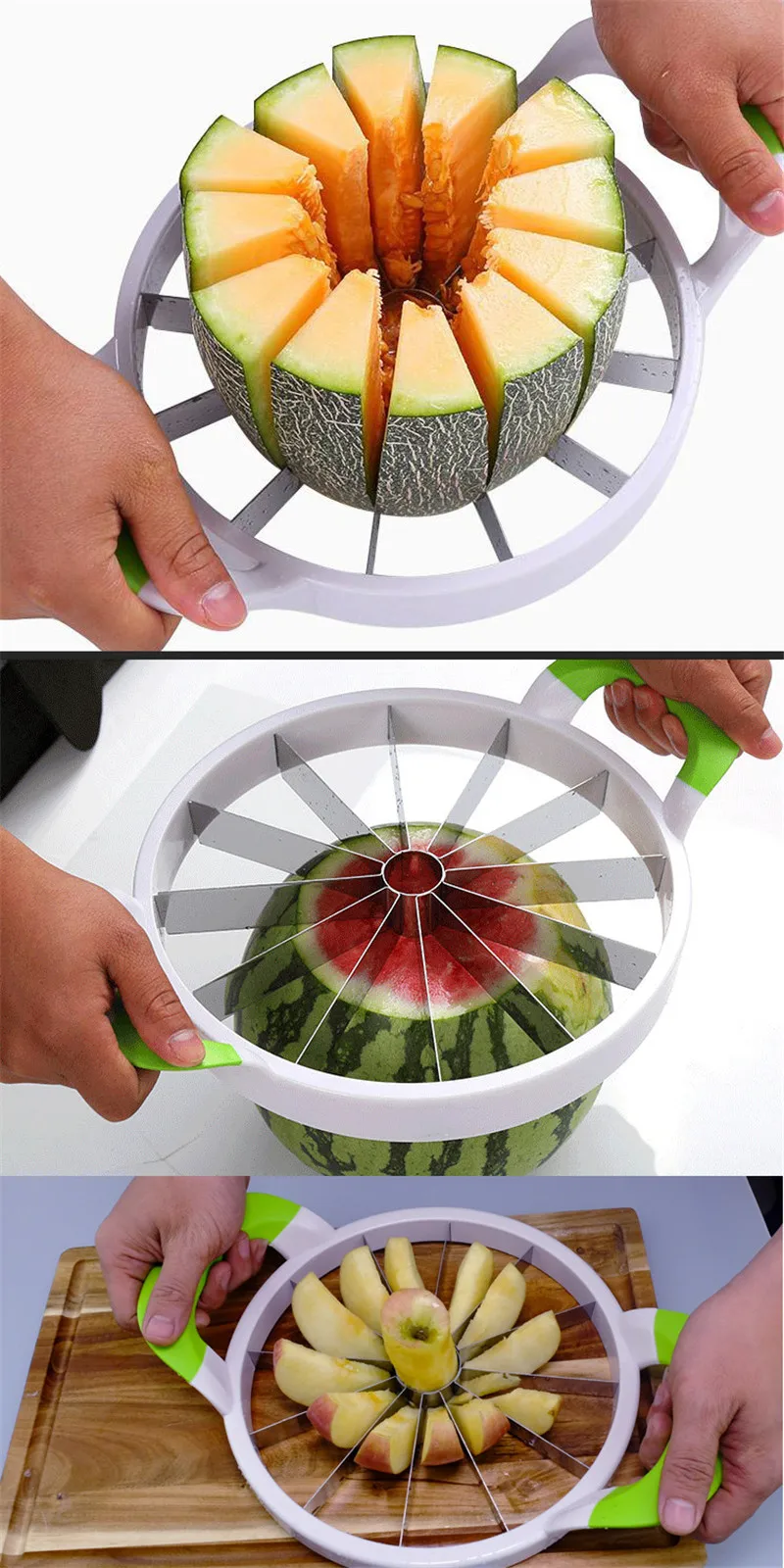 Fantastic Faster Watermelon Slicer Stainless Steel Cantaloupe Slicer Melon Cutter Fruit Divider Cutter Tools Kitchen Gadgets7