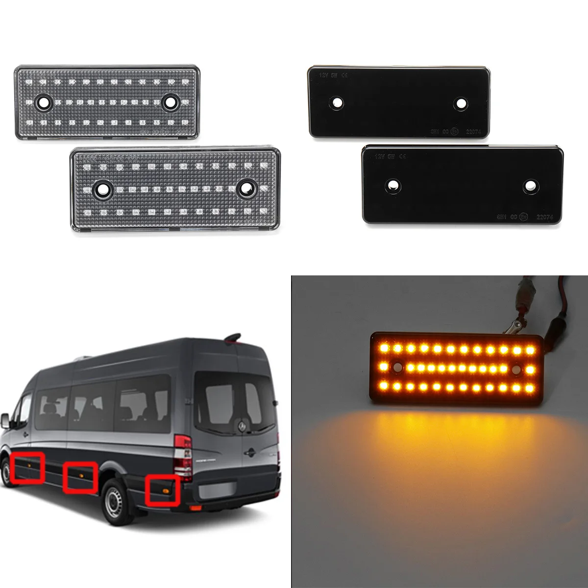 12V Turn Signal Light LED Side Marker Lights Amber Side Repeater Lamp Panel Lamp For VW LT 1995-2005 For Benz Sprinter 1995-2006
12V Turn Signal Light LED Side Marker Lights Amber Side Repeater Lamp Panel Lamp For VW LT 1995-2005 For Benz Sprinter 1995-2006