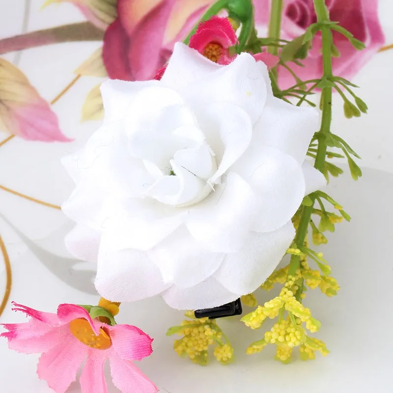 Romantic Peony Big Flowers Girls Hairpin Bobby Hair Clip Accessories Multicolor