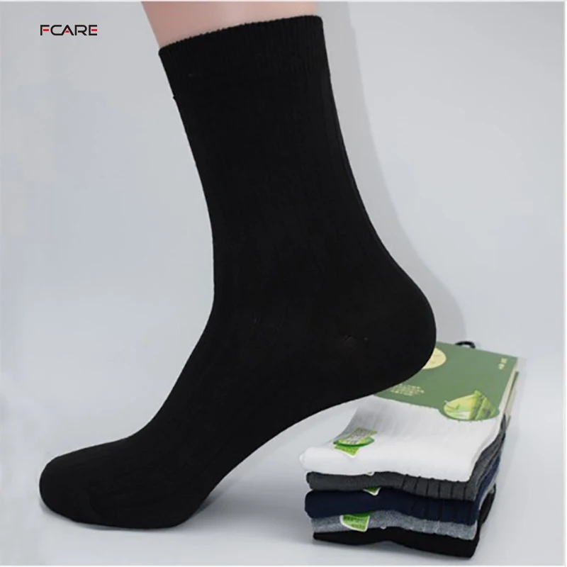 Fcare 10 шт. = 5 пар 40 41 42 43 мужские носки из бамбукового волокна деловые calcetines | Мужская