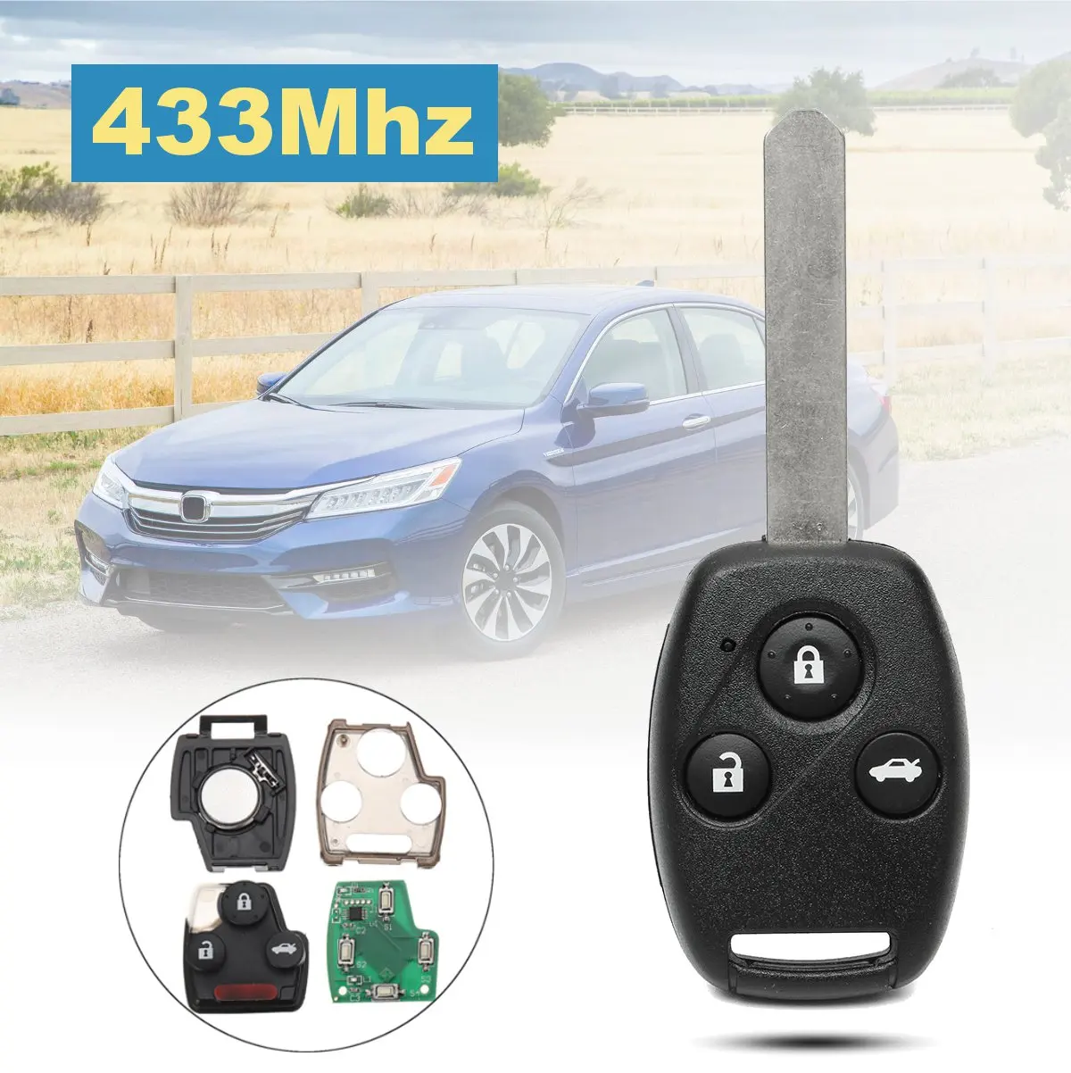 For Honda-Accord 2003 2004 2005 For CRV 2005-2006 3 Buttons Remote Key 433Mhz ID48 chip Car Remote Key Fob with Blade
For Honda-Accord 2003 2004 2005 For CRV 2005-2006 3 Buttons Remote Key 433Mhz ID48 chip Car Remote Key Fob with Blade