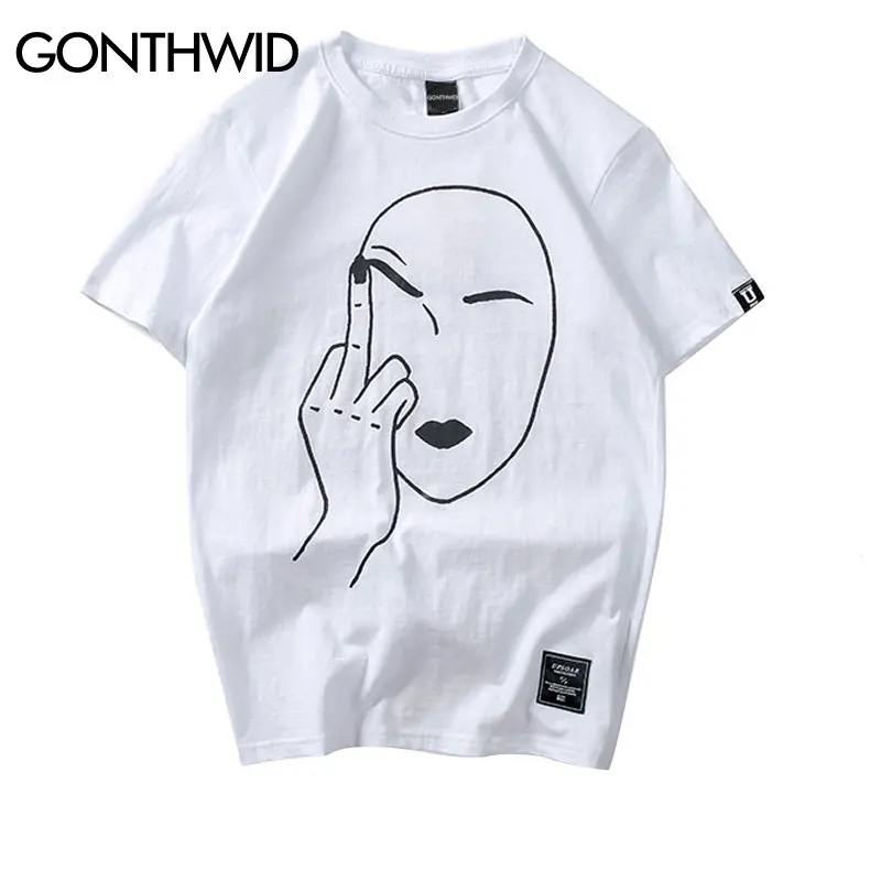 GONTHWID Middle Finger Printed Short Sleeve Tee Shirts Men Hip Hop 2019 Fashion Casual Cotton T-Shirt Funny Streetwear Tops Tees
GONTHWID Middle Finger Printed Short Sleeve Tee Shirts Men Hip Hop 2019 Fashion Casual Cotton T-Shirt Funny Streetwear Tops Tees