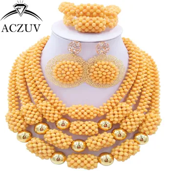 ACZUV Latest Goldenrod Crystal Africa Beads Jewelry Set Nigerian Wedding Accessories D4R013
ACZUV Latest Goldenrod Crystal Africa Beads Jewelry Set Nigerian Wedding Accessories D4R013