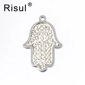 Risul Women stainless steel jewelry rhinestones HAMSA ; Hand of Fatima pendant For personalized hand made charms 30pcs
Risul Women stainless steel jewelry rhinestones HAMSA ; Hand of Fatima pendant For personalized hand made charms 30pcs