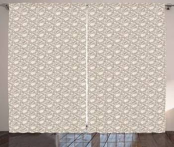 Floral Curtains Scroll Style Antique Artistic Spring Blossoms and Leaves with Vintage Effect Living Room Bedroom Window Drapes 
Floral Curtains Scroll Style Antique Artistic Spring Blossoms and Leaves with Vintage Effect Living Room Bedroom Window Drapes
