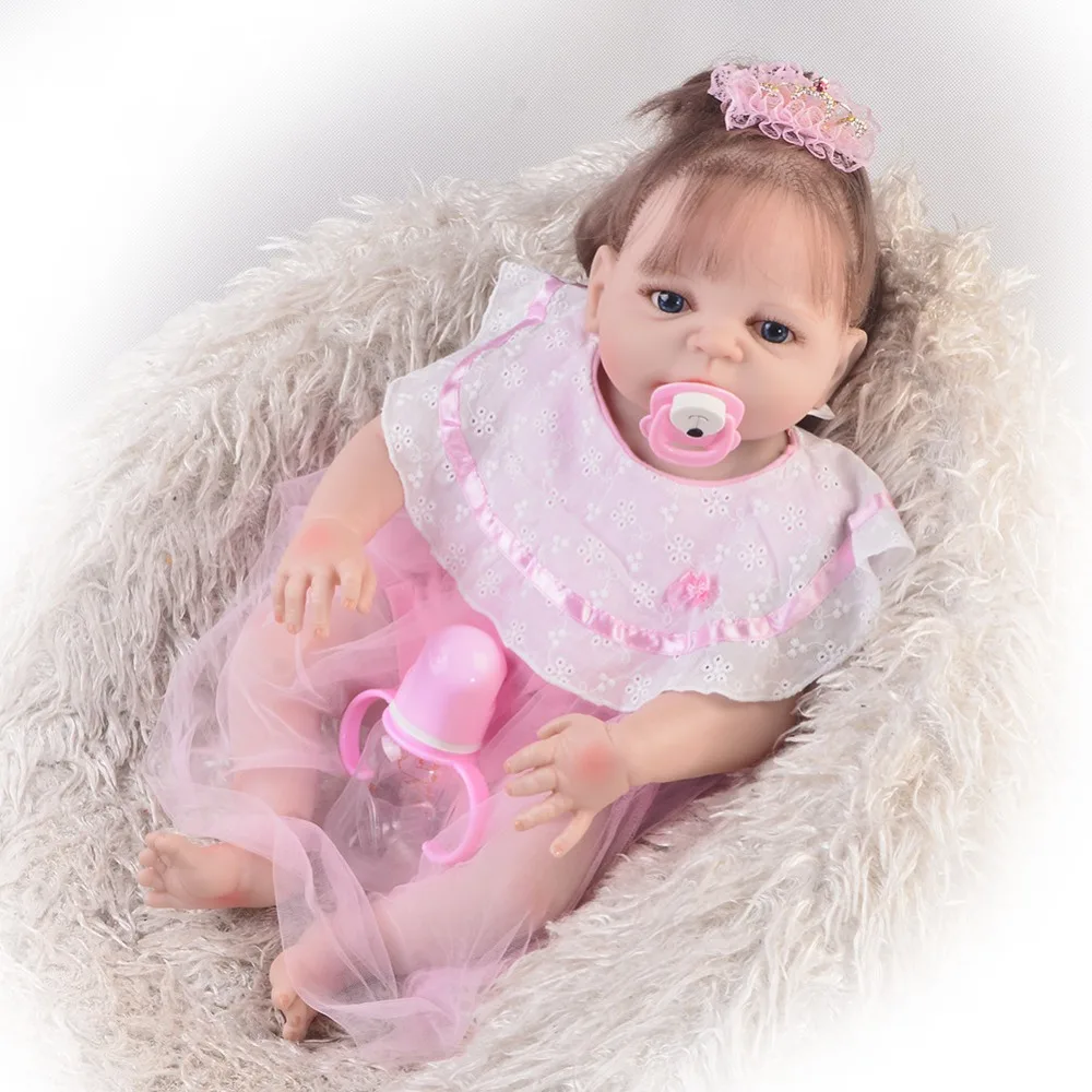 New Arrival 23 Inch Reborn Toddler Dolls Lifelike Full Silicone Princess Baby Doll With Fiber Hair Kids Christmas Gifts Girl Toy 
New Arrival 23 Inch Reborn Toddler Dolls Lifelike Full Silicone Princess Baby Doll With Fiber Hair Kids Christmas Gifts Girl Toy