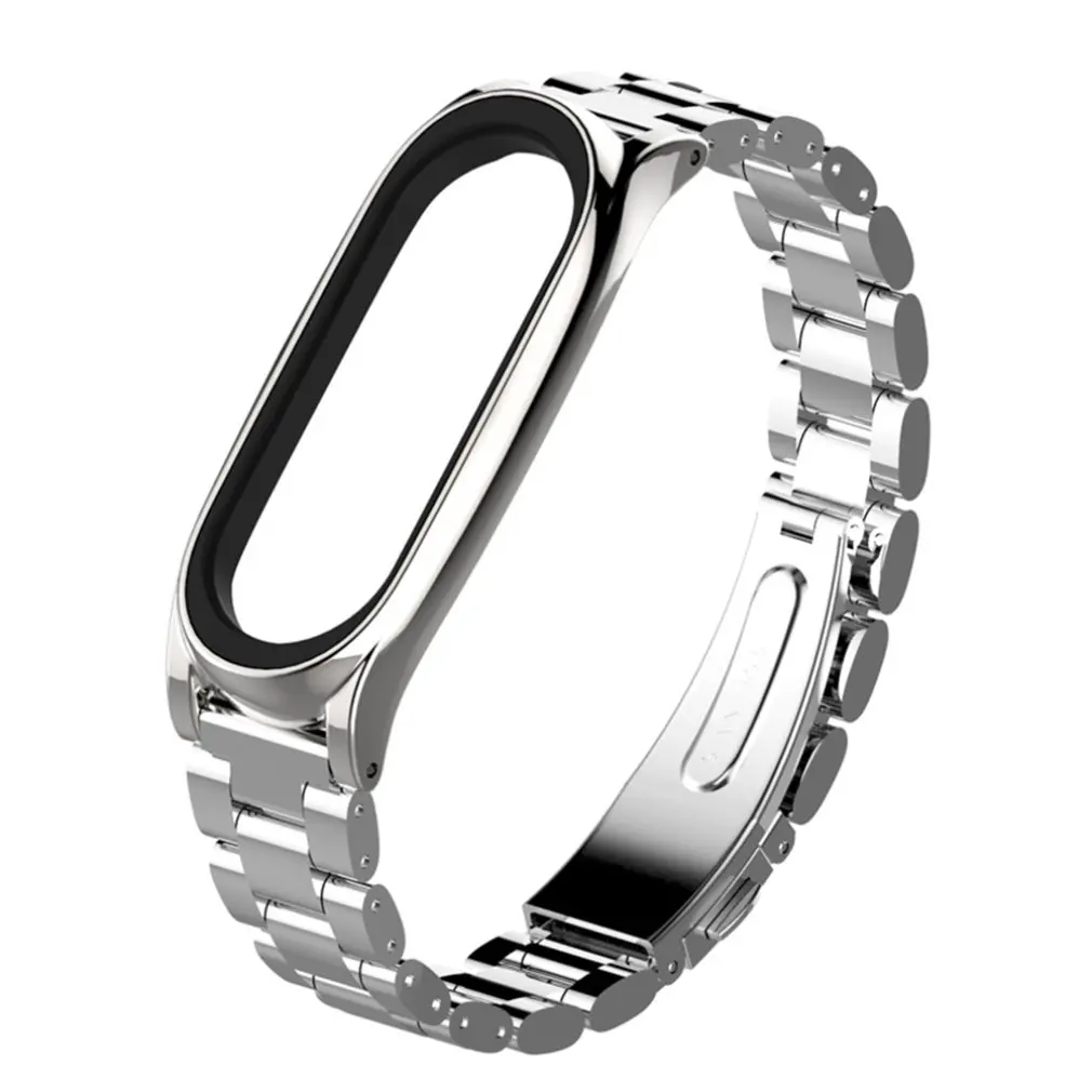 For Xiaomi Mi Band 3 Screwless Bracelet Strap Stainless Steel Metal Wristband | Наручные часы