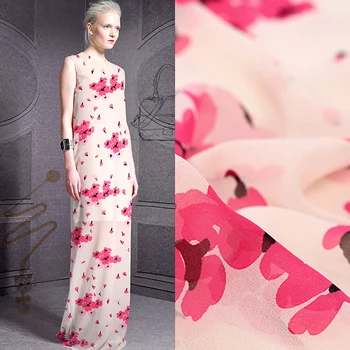 110CM Wide 10MM Fresh Pink Floral Print Thin Silk Georgette Fabric for Summer one-piece dress Shirt Clothes DE357
110CM Wide 10MM Fresh Pink Floral Print Thin Silk Georgette Fabric for Summer one-piece dress Shirt Clothes DE357
