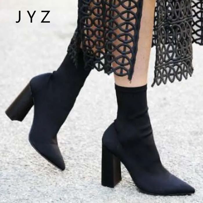 Fashion New Womens Mid Calf Boots Pointed Toe High Heels Strech Fabric Platform Pumps Shoes Lady Size 40 aa1006
Fashion New Womens Mid Calf Boots Pointed Toe High Heels Strech Fabric Platform Pumps Shoes Lady Size 40 aa1006