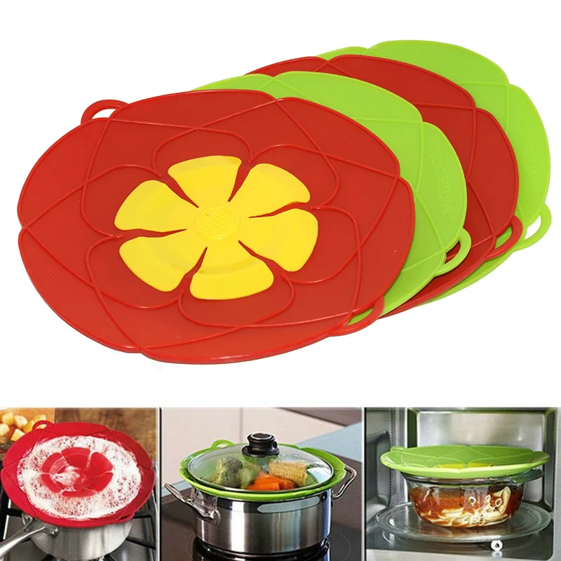 

Kitchen Silicone Pot Cover Anti Overflow Splash Lid Spill Stopper Pan Boil Over Safeguard Cover Caps Against Iron Cooking Tools