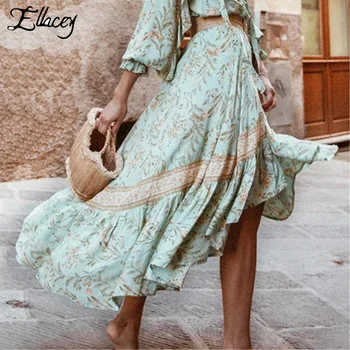 Ellacey Summer Bohemian Skirt Retro Elastic Waist Large Swing Floral Printed Skirt Seaside Holiday Irregular Beach Skirt Women
Ellacey Summer Bohemian Skirt Retro Elastic Waist Large Swing Floral Printed Skirt Seaside Holiday Irregular Beach Skirt Women