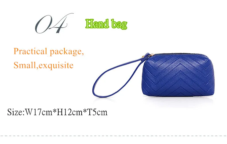 NEW Brand Luxury Lady Handbag 6 Pcs/set Composite Bags Set Women Shoulder Crossbody Bag Female Purse Clutch Wallet 17