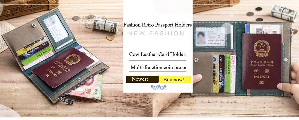 ShapeW Male Oil Wax Leather Card Package Retro woven Passport Business Cards Holder New