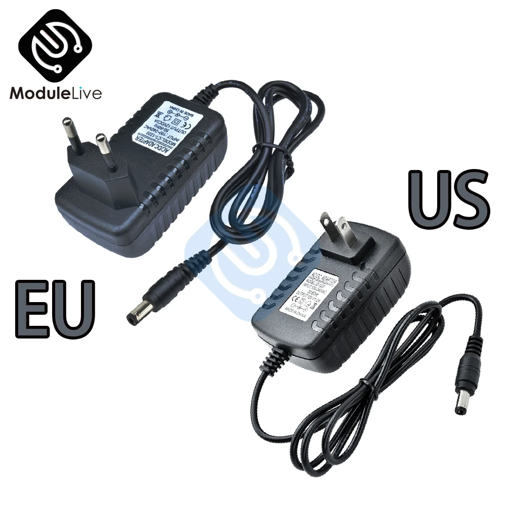 

AC 100-240V to DC 12V 2A EU US Plug Adapter 5.5*2.1MM 4.0*1.7MM lighting transformers Power Supply Adapter Converter Charger