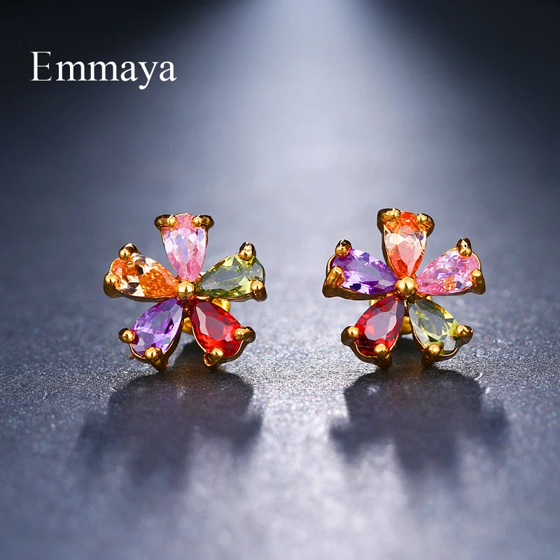 Emmaya Top Sale New Flower Earrings Champagne Gold Color Multicolor Cubic Zircon Stud Earrings for Women Bijoux Brinco Gift
Emmaya Top Sale New Flower Earrings Champagne Gold Color Multicolor Cubic Zircon Stud Earrings for Women Bijoux Brinco Gift