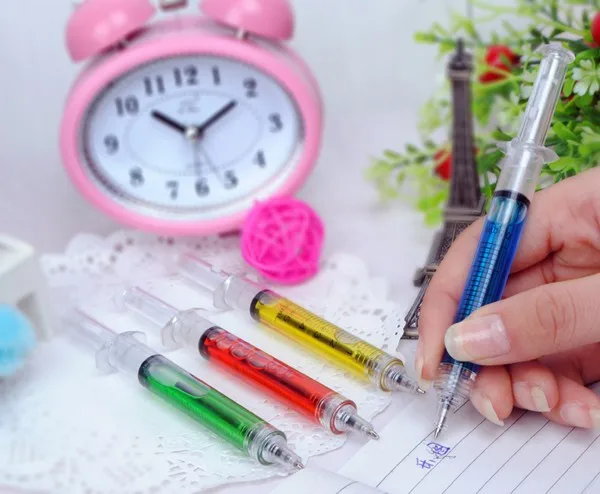 10pcs/lot Syringe ballpoint pen black ink Novelty Plastic Novelty pens 4 Collors Mixed Stationery Free Shipping
10pcs/lot Syringe ballpoint pen black ink Novelty Plastic Novelty pens 4 Collors Mixed Stationery Free Shipping